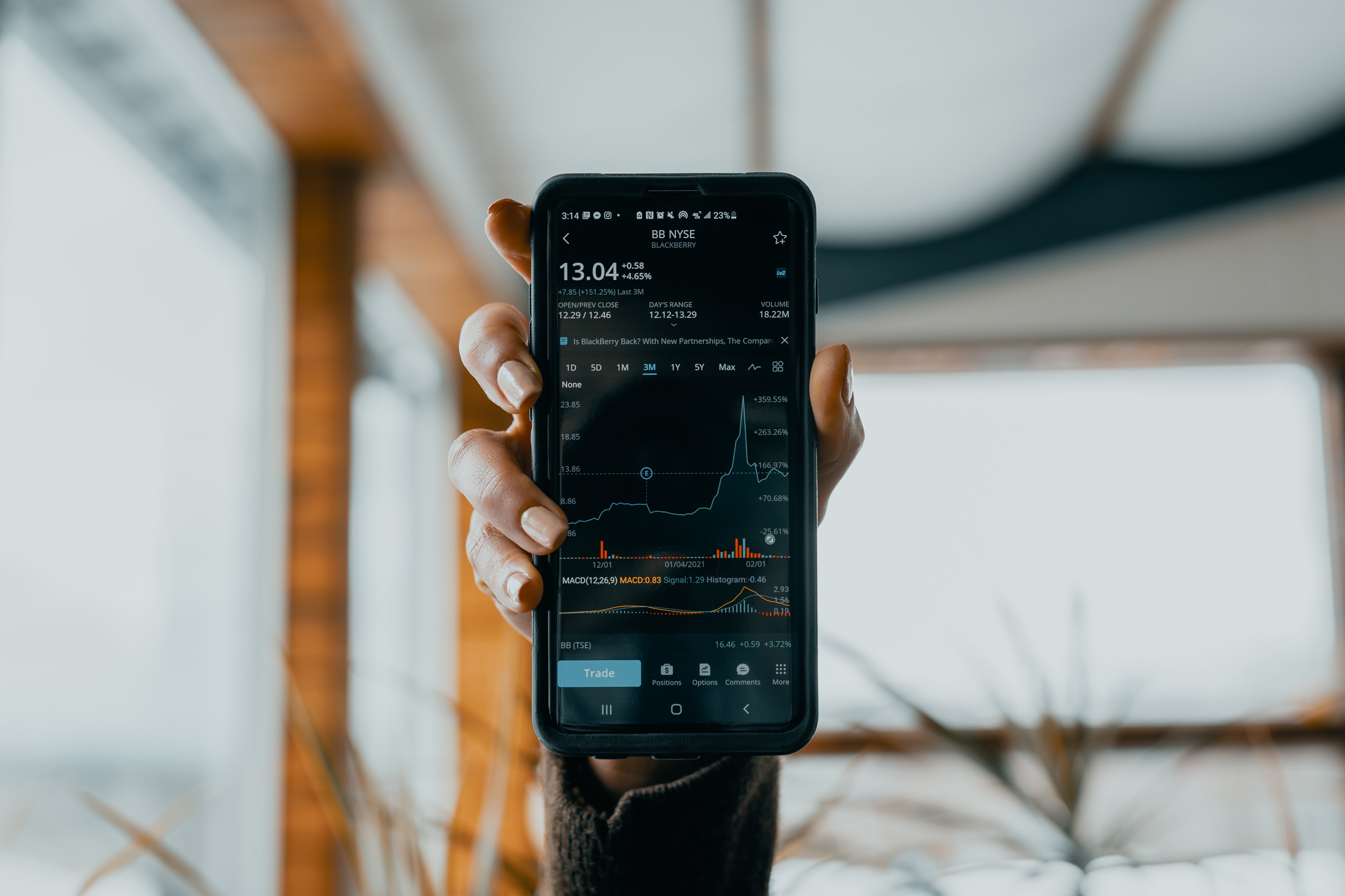 Schermata di Home banking iOS